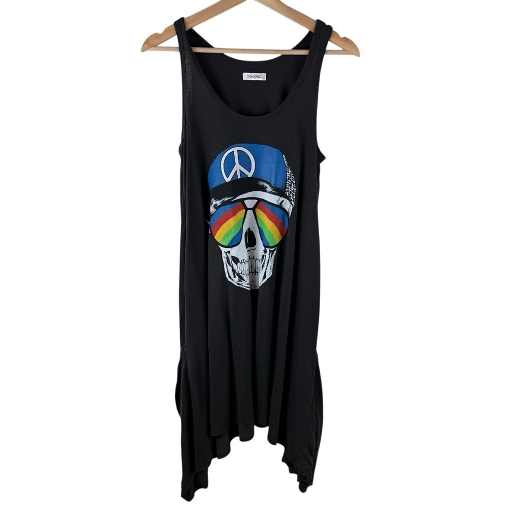 Lauren Moshi Skull Graphic Midi Dress Size XS - Picture 2 of 9